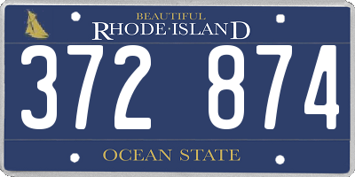 RI license plate 372874