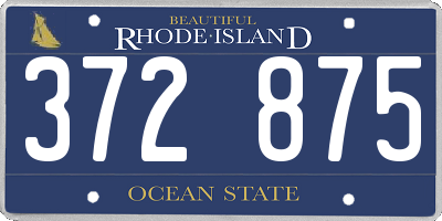RI license plate 372875