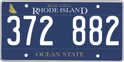 RI license plate 372882