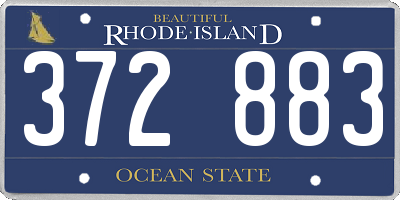 RI license plate 372883