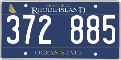RI license plate 372885