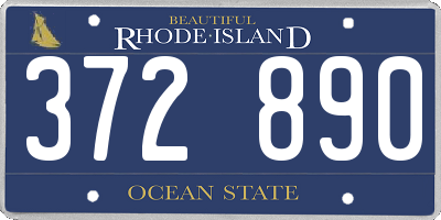 RI license plate 372890
