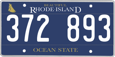 RI license plate 372893