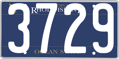 RI license plate 3729