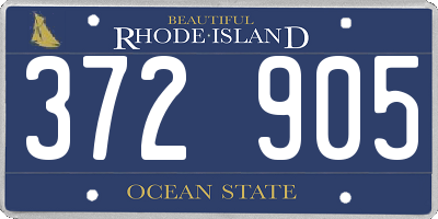 RI license plate 372905