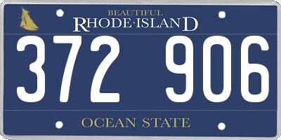 RI license plate 372906