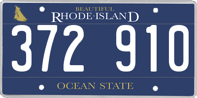 RI license plate 372910
