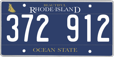RI license plate 372912