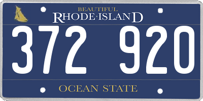 RI license plate 372920