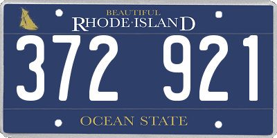 RI license plate 372921