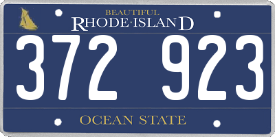 RI license plate 372923