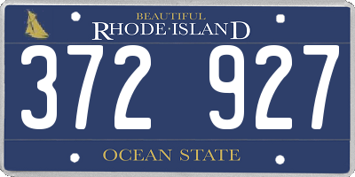 RI license plate 372927
