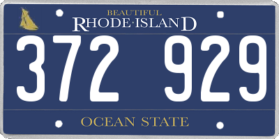 RI license plate 372929