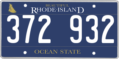 RI license plate 372932