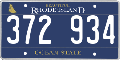 RI license plate 372934