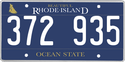 RI license plate 372935