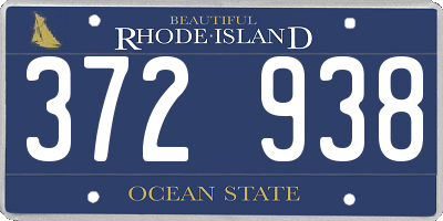 RI license plate 372938
