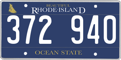 RI license plate 372940