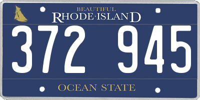 RI license plate 372945