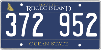 RI license plate 372952