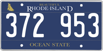 RI license plate 372953