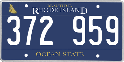 RI license plate 372959