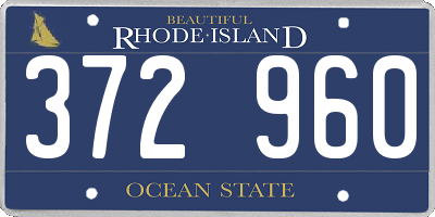 RI license plate 372960