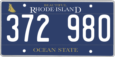 RI license plate 372980