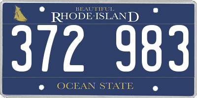 RI license plate 372983