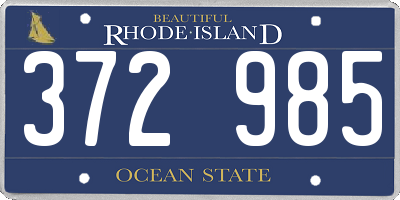 RI license plate 372985