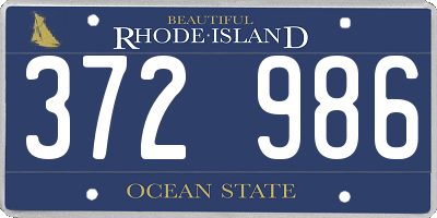 RI license plate 372986