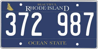 RI license plate 372987