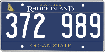 RI license plate 372989