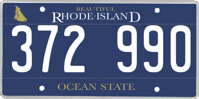 RI license plate 372990