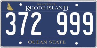RI license plate 372999