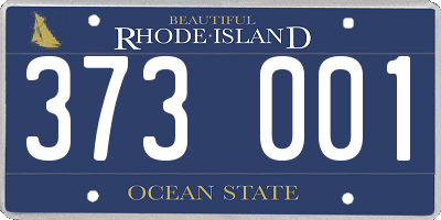 RI license plate 373001