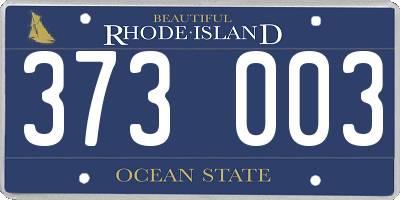 RI license plate 373003