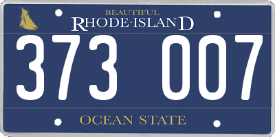 RI license plate 373007