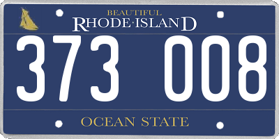 RI license plate 373008