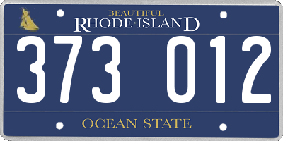 RI license plate 373012