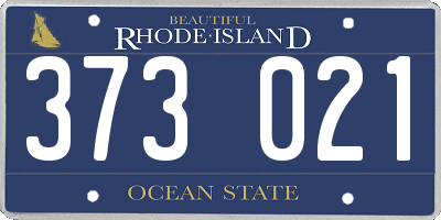 RI license plate 373021