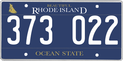 RI license plate 373022
