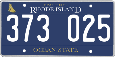 RI license plate 373025