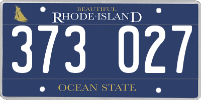 RI license plate 373027