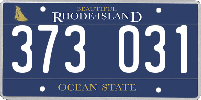 RI license plate 373031