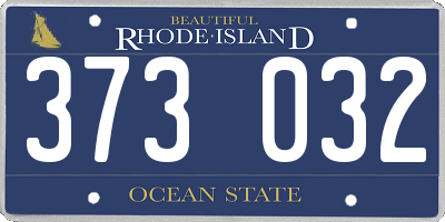 RI license plate 373032