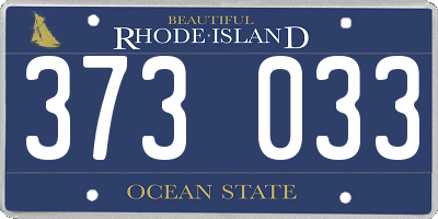 RI license plate 373033