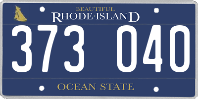RI license plate 373040