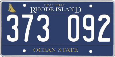 RI license plate 373092