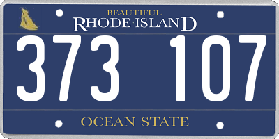 RI license plate 373107
